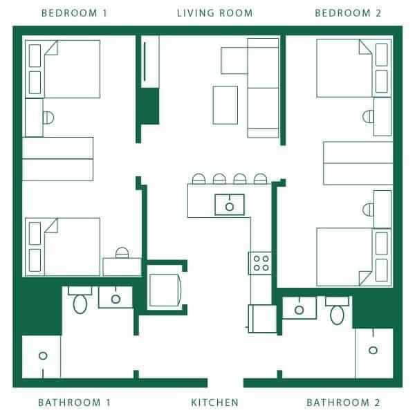 2 Bedroom - 2 Bathroom
