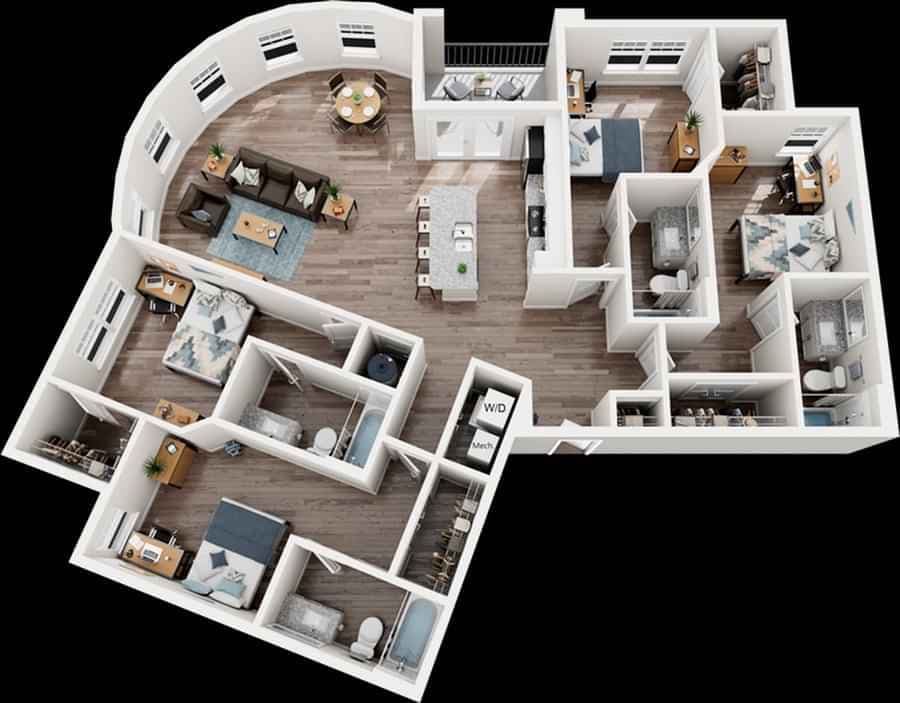 Private Room - D3 (4 Bed - 4 Bath) - Image 9