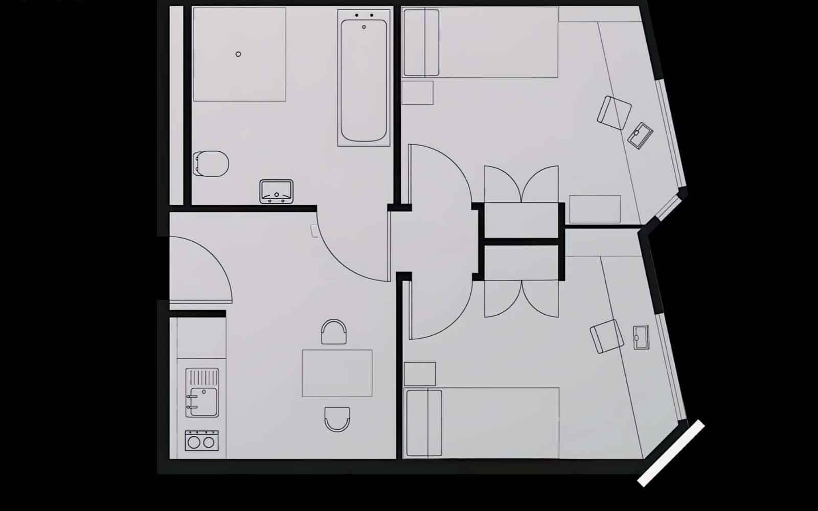 2 Bedroom Apartment Shared Mid Level City View - Image 8