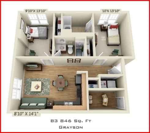 2 Bedroom 2 Bathroom - Image 2