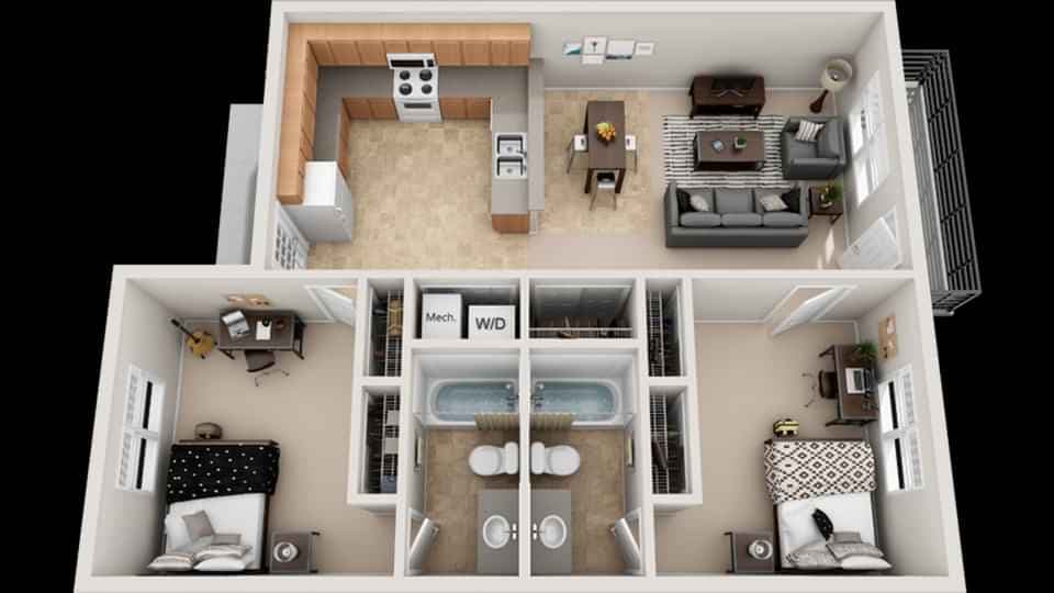 2 Bedroom 2 Bathroom - Image 2