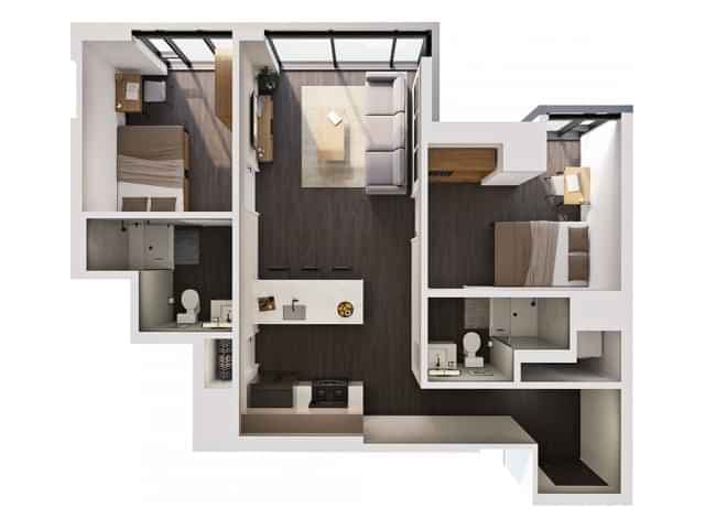 2 Bedroom 2 Bathroom A - Image 2
