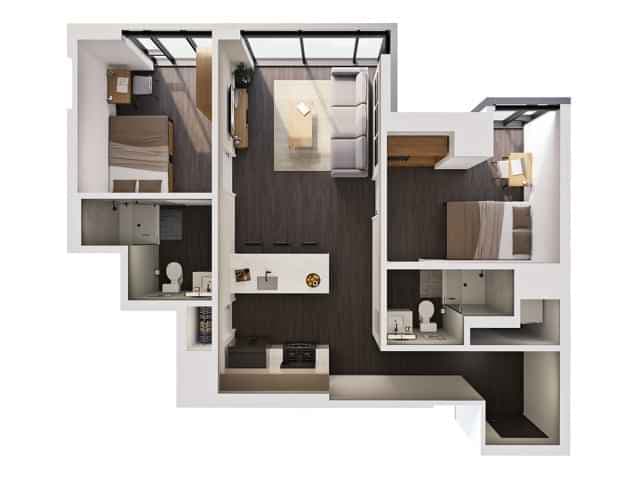 2 Bedroom 2 Bathroom A - Image 3