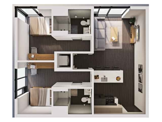 2 Bedroom 2 Bathroom B - Image 4