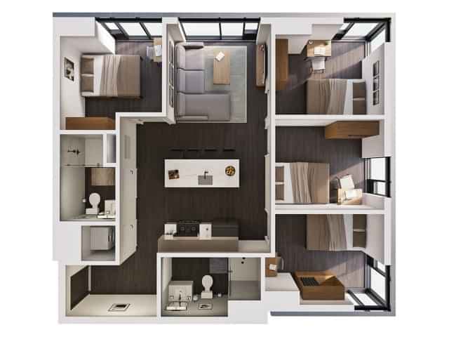 4 Bedroom 2 Bathroom Penthouse C - Image 2