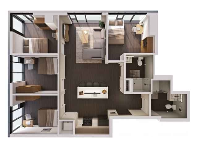 4 Bedroom 2 Bathroom Penthouse B