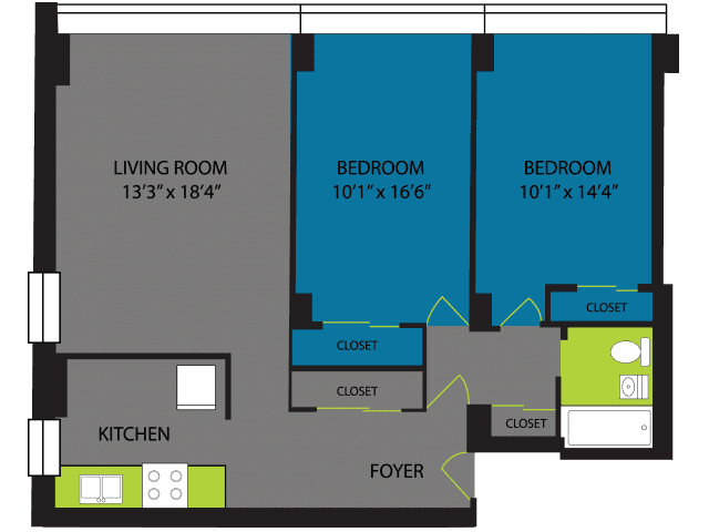 2 Bed 1 Bath - Image 2