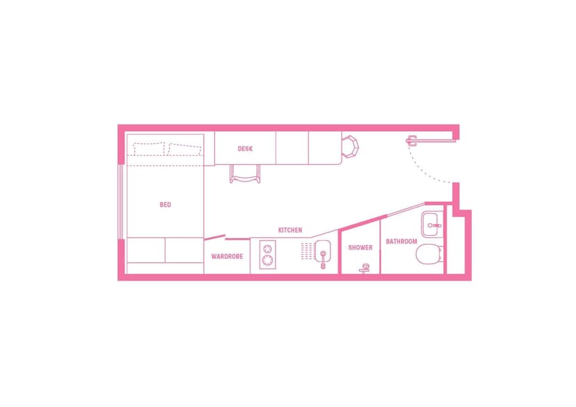 Studio, Double Bed
