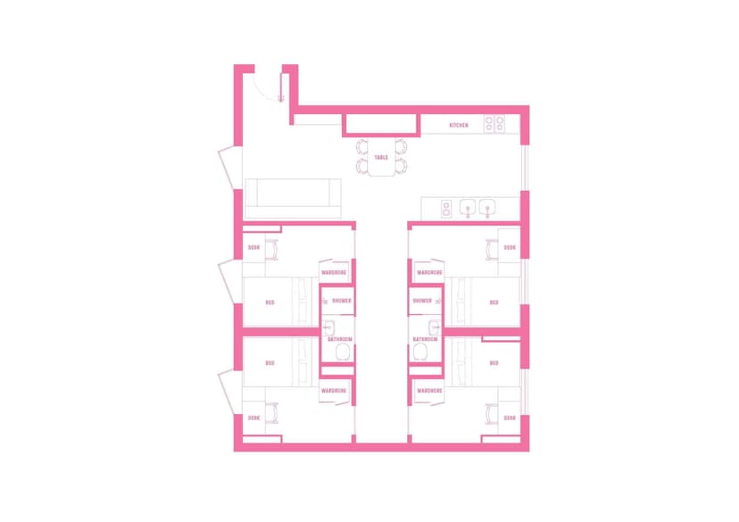 4 Bedroom Shared Bathroom, Double Bed - Image 4