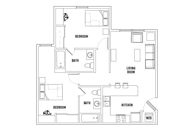 2 Bed 2 Bath - Image 2