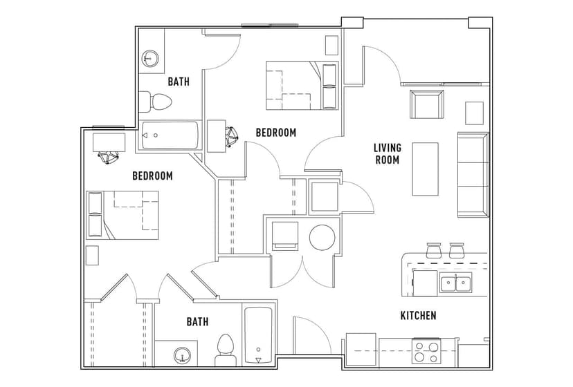 2 Bed 2 Bath - Image 2