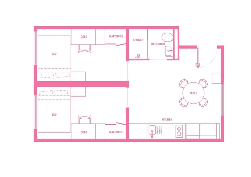 2 Bedroom Shared Bathroom, Double Bed - Image 3
