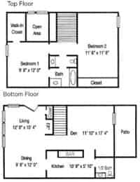 2 Bed 1.5 Bath