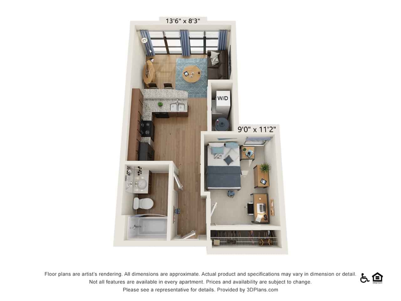 1 Bedroom 1 Bathroom - Image 2