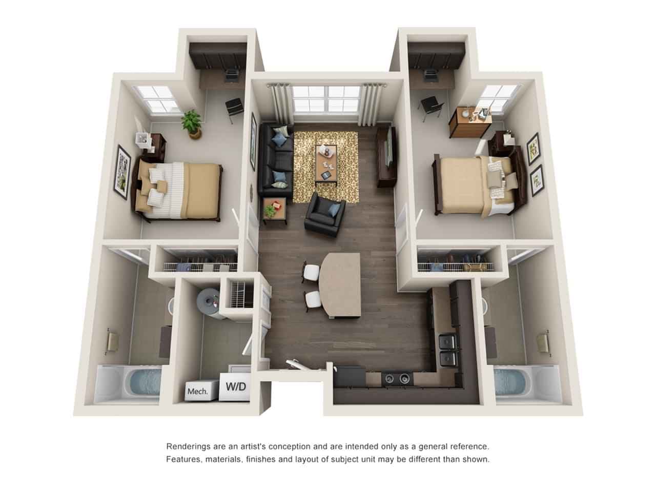 2 Bedroom 2 Bathroom - Image 2