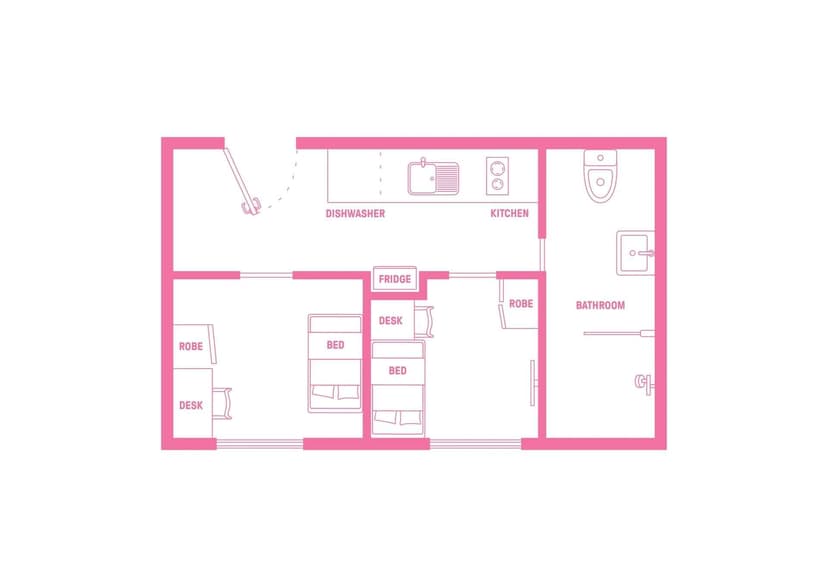 2 Bedroom Shared Bathroom, King Single Bed, Views - Image 2