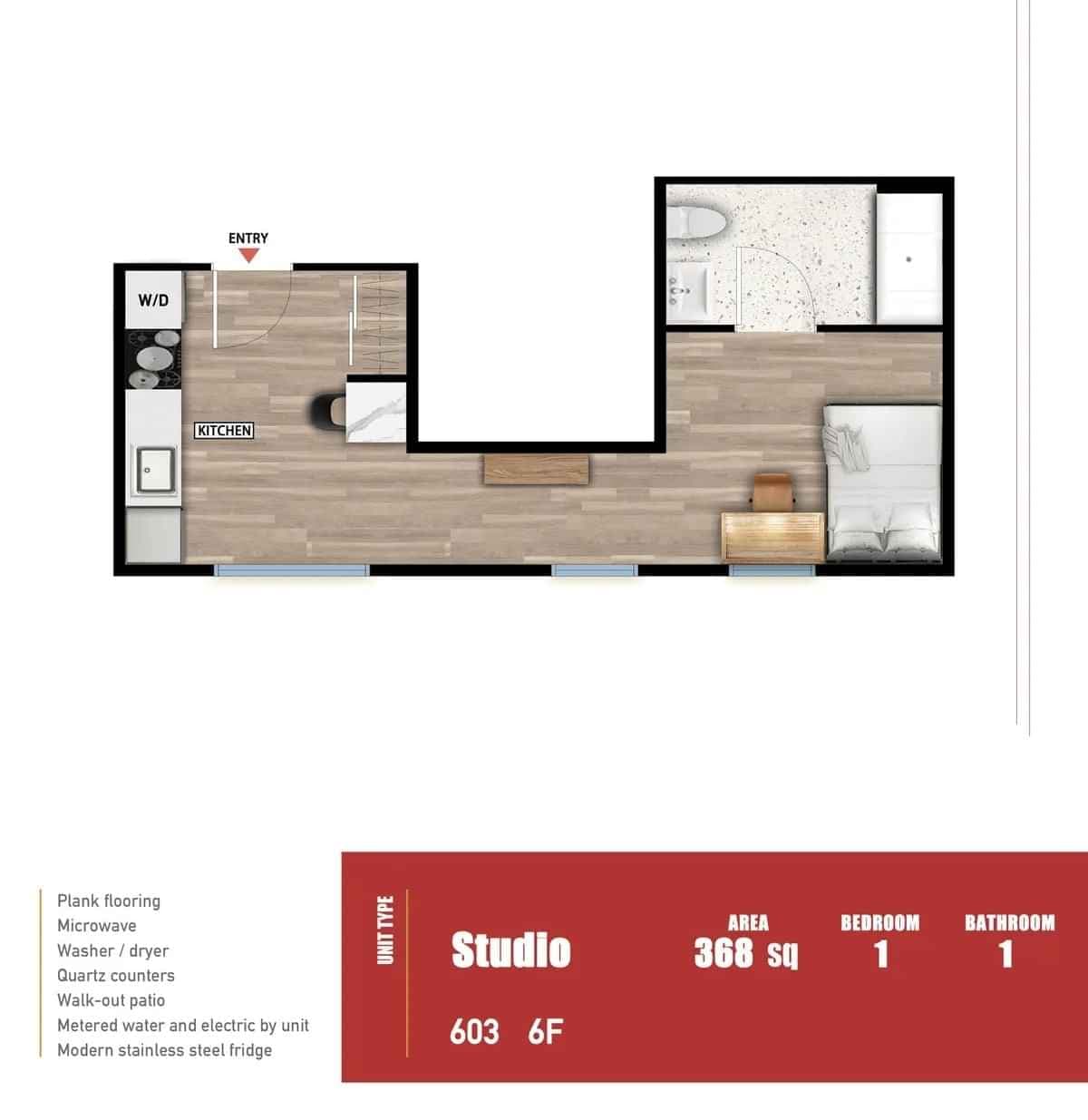 1 Bed 1 Bath - Image 2