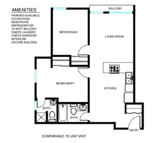 2 Bed 2 Bath - Image 2