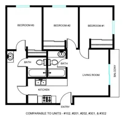 Private Room - Shared Bath (4 Bed-2.5 Bath) - Image 2