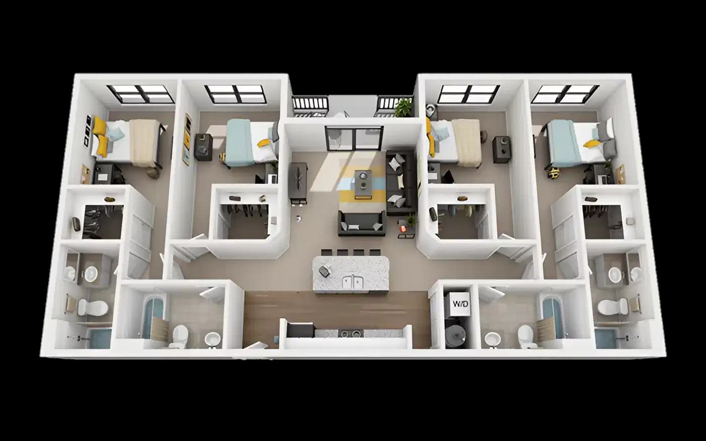 Private Room - 4x4-1 Annex (4 Bed - 4 Bath)