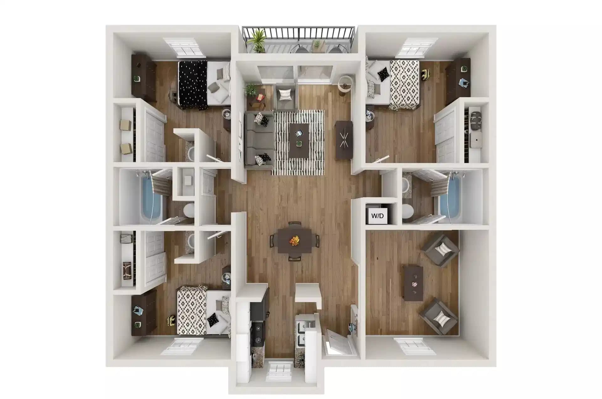 The Russell - Private Room - Shared Bath (3 Bed - 2 Bath)