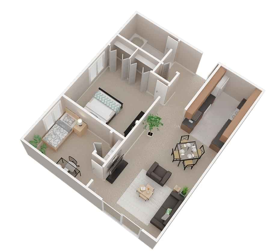 Private Room (2 Bed 1 Bath)