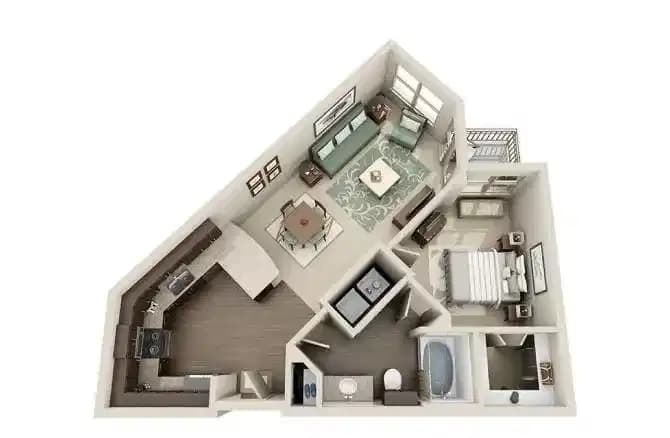 1 Bedroom 1 Bathroom - Image 2