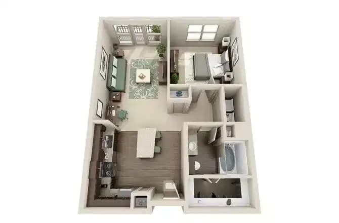 1 Bedroom 1 Bathroom - Image 3