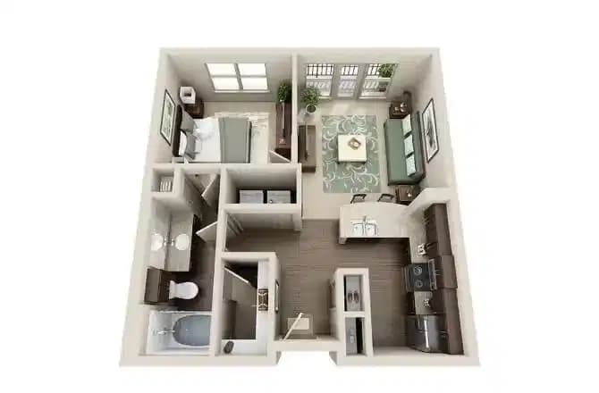 1 Bedroom 1 Bathroom - Image 1