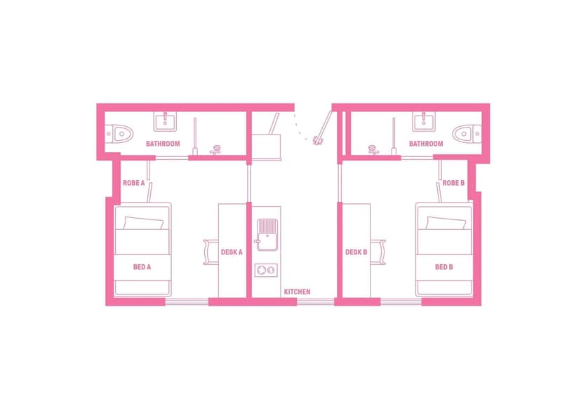 2 Bedroom Ensuite, King Single Bed - Image 3