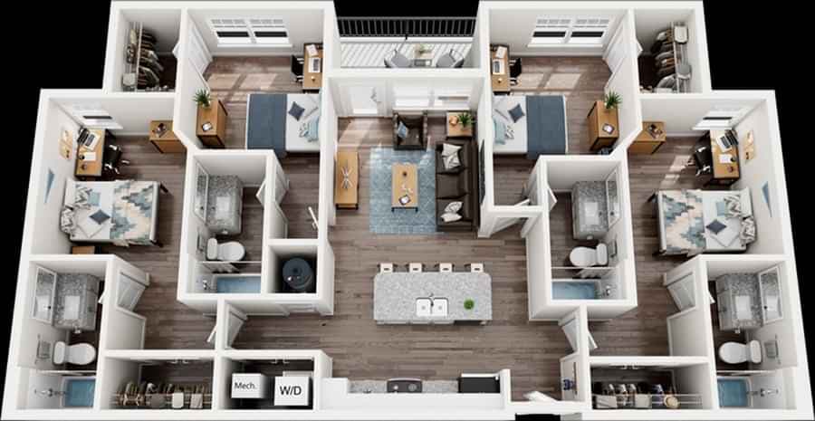 Private Room - D1 (4 Bed - 4 Bath) - Image 10