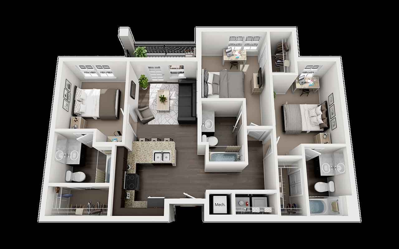 Private Room - C1 (3 Bed - 3 Bath) - Image 10