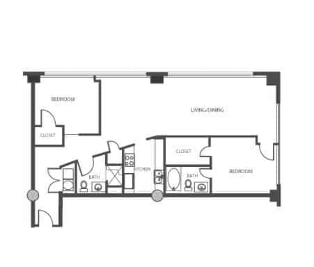2 Bed 2 Bath