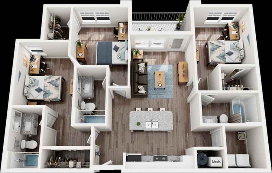 Private Room - C1 (3 Bed - 3 Bath) - Image 9