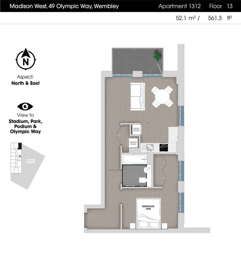 1 Bedroom Apartment - Image 145