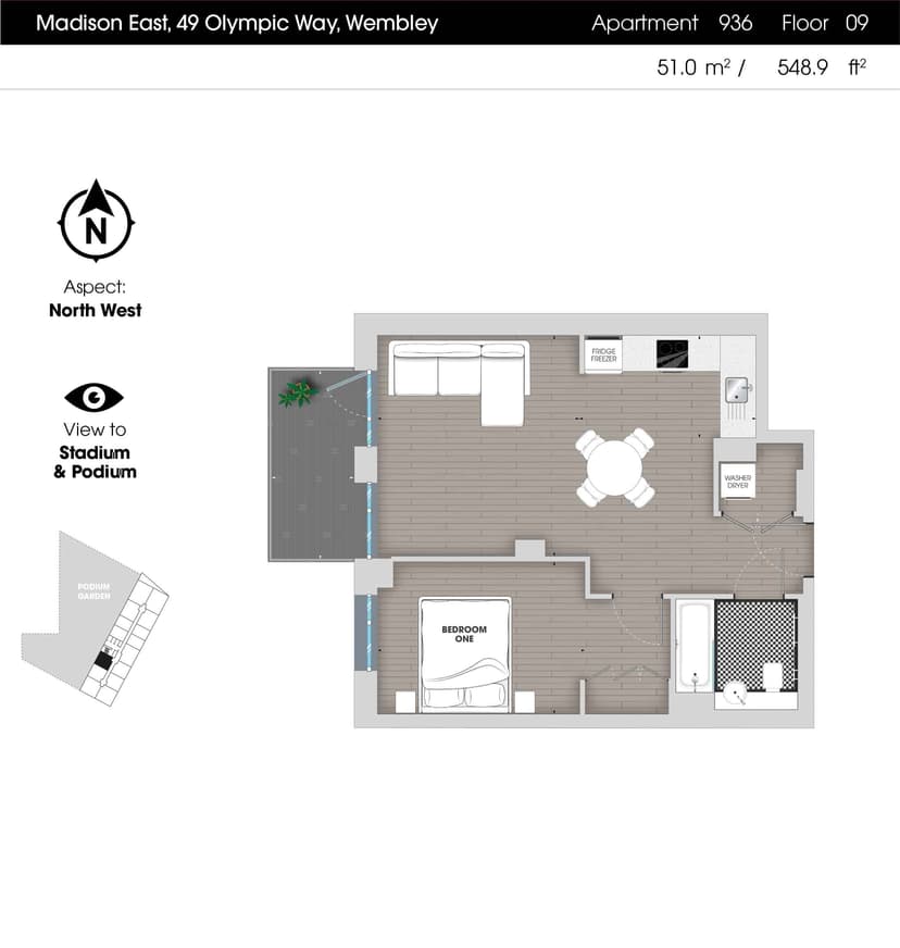 1 Bedroom Apartment - Image 52