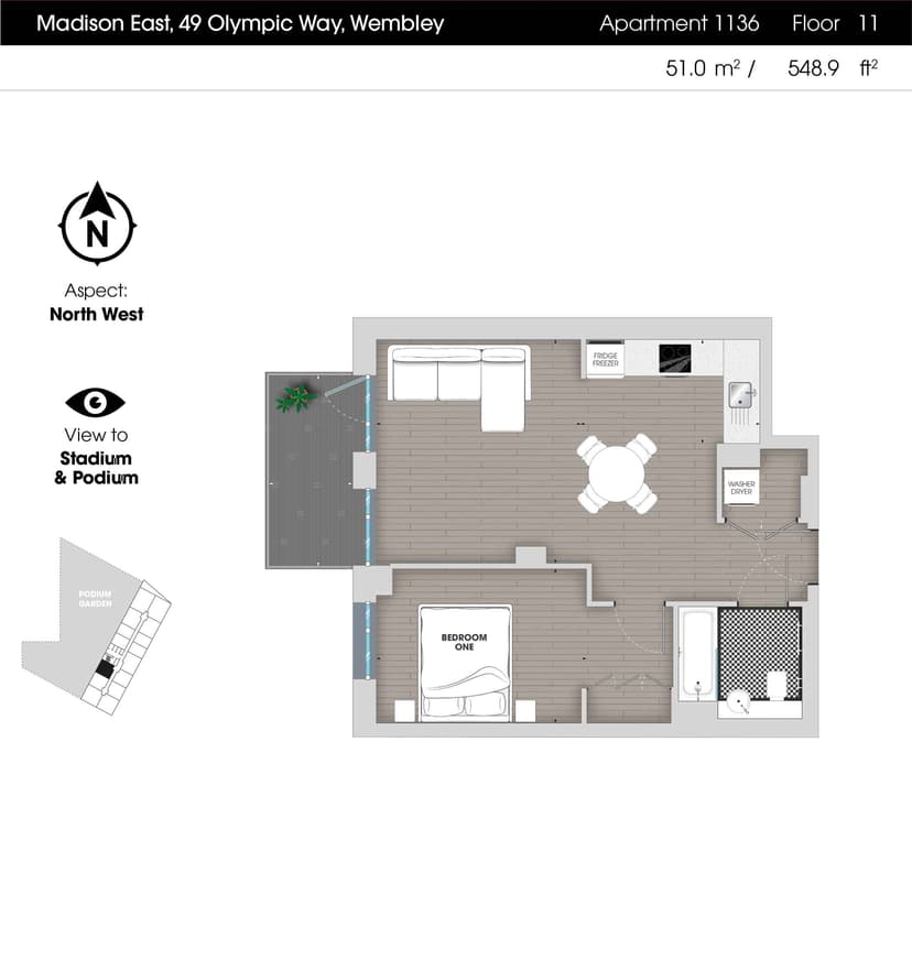1 Bedroom Apartment - Image 62