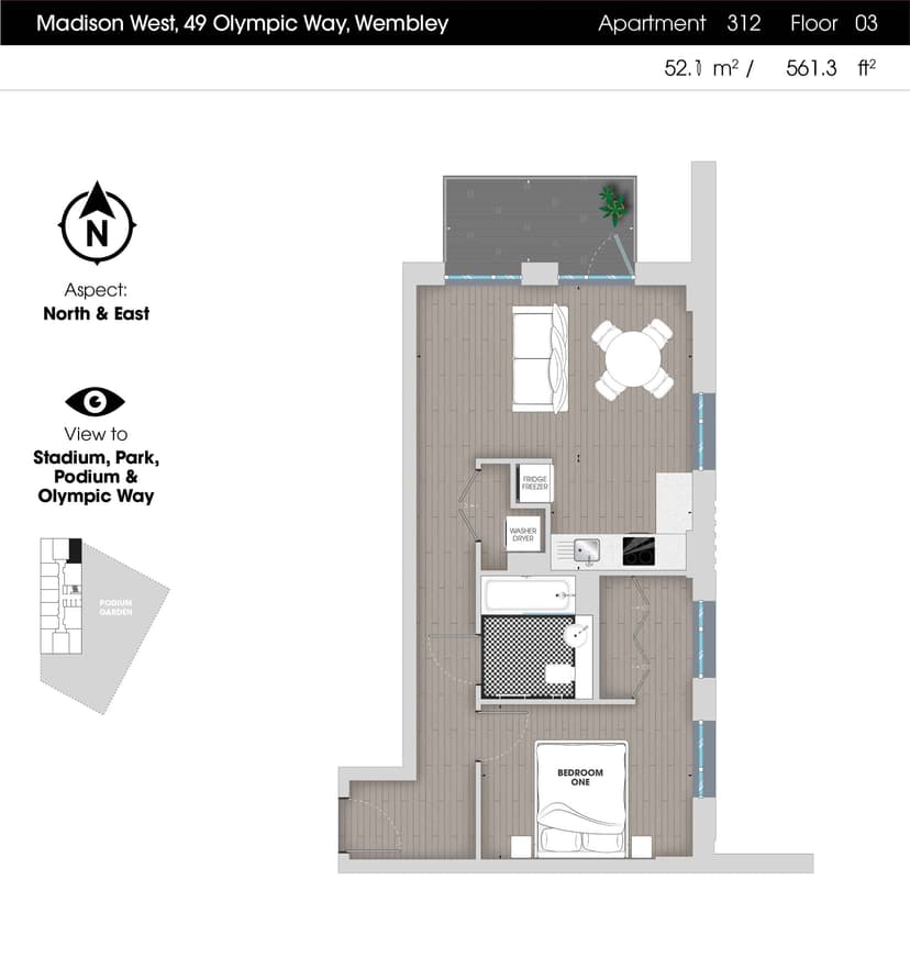 1 Bedroom Apartment - Image 86