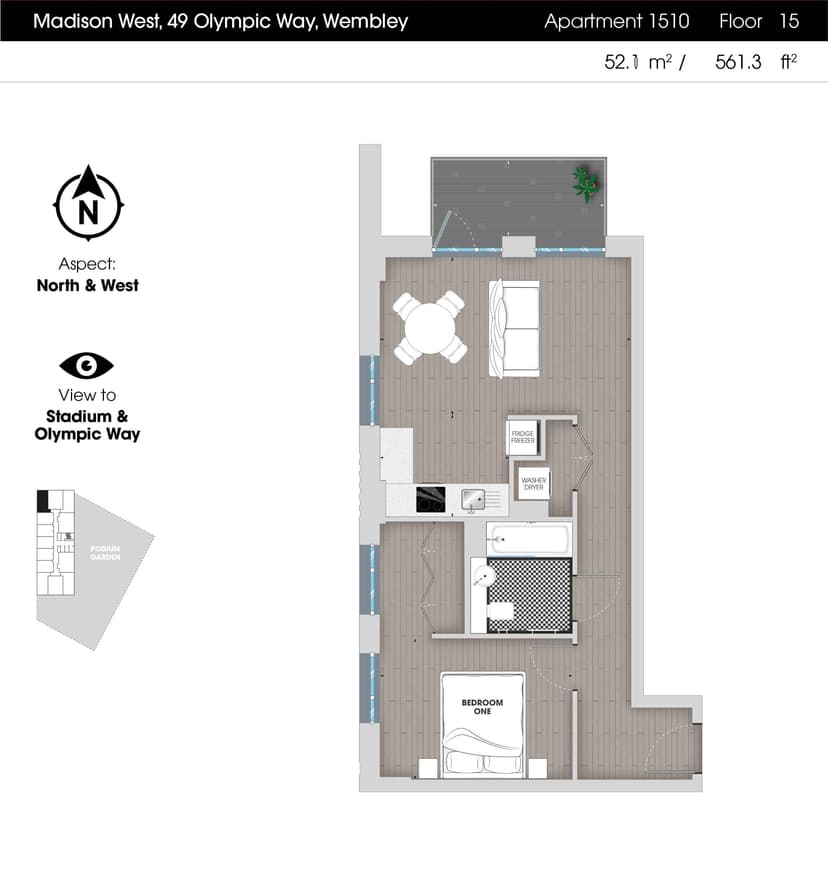 1 Bedroom Apartment - Image 159