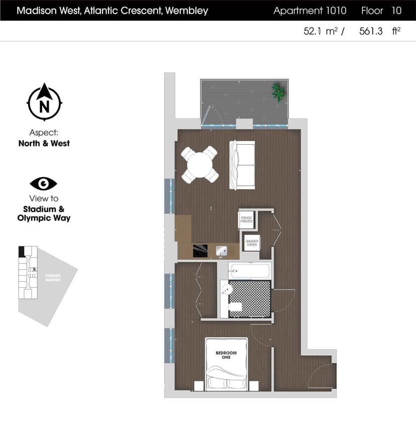 1 Bedroom Apartment - Image 129
