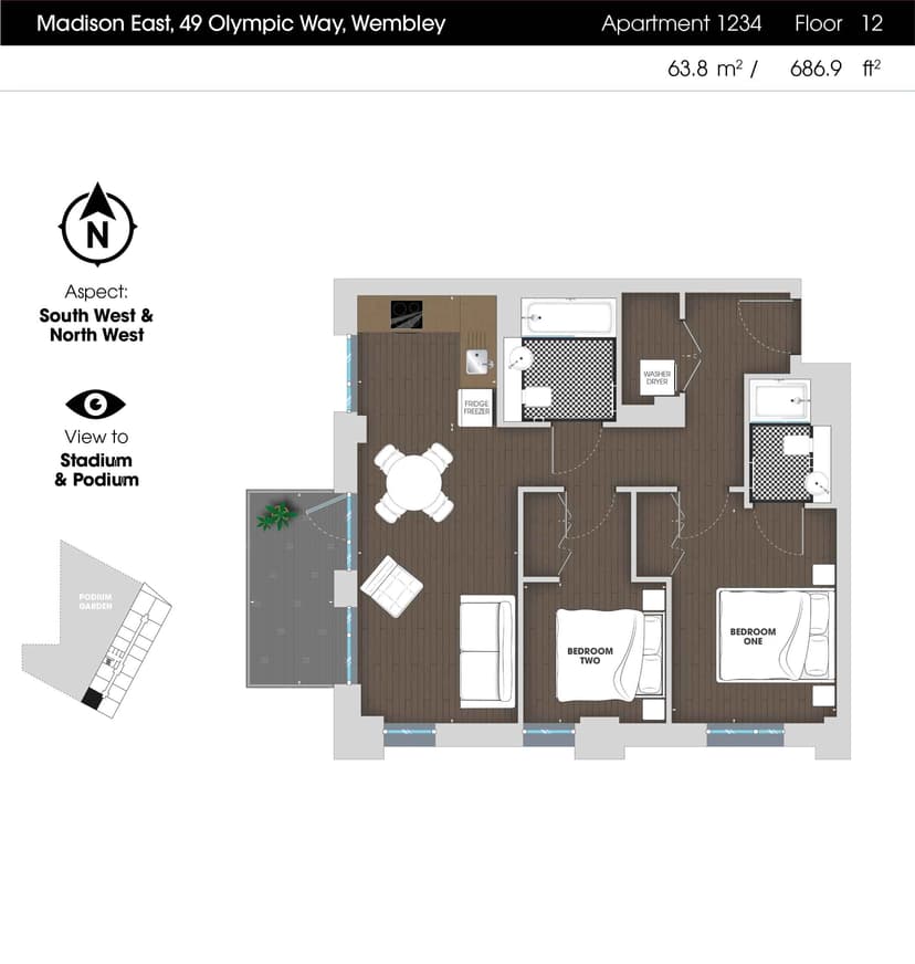 1 Bedroom Apartment - Image 70
