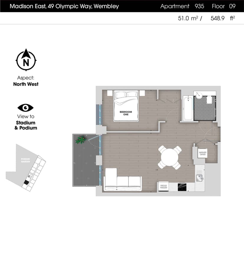 1 Bedroom Apartment - Image 53