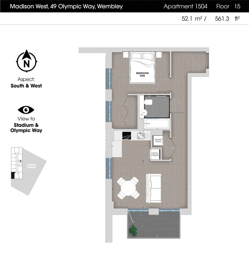 1 Bedroom Apartment - Image 160