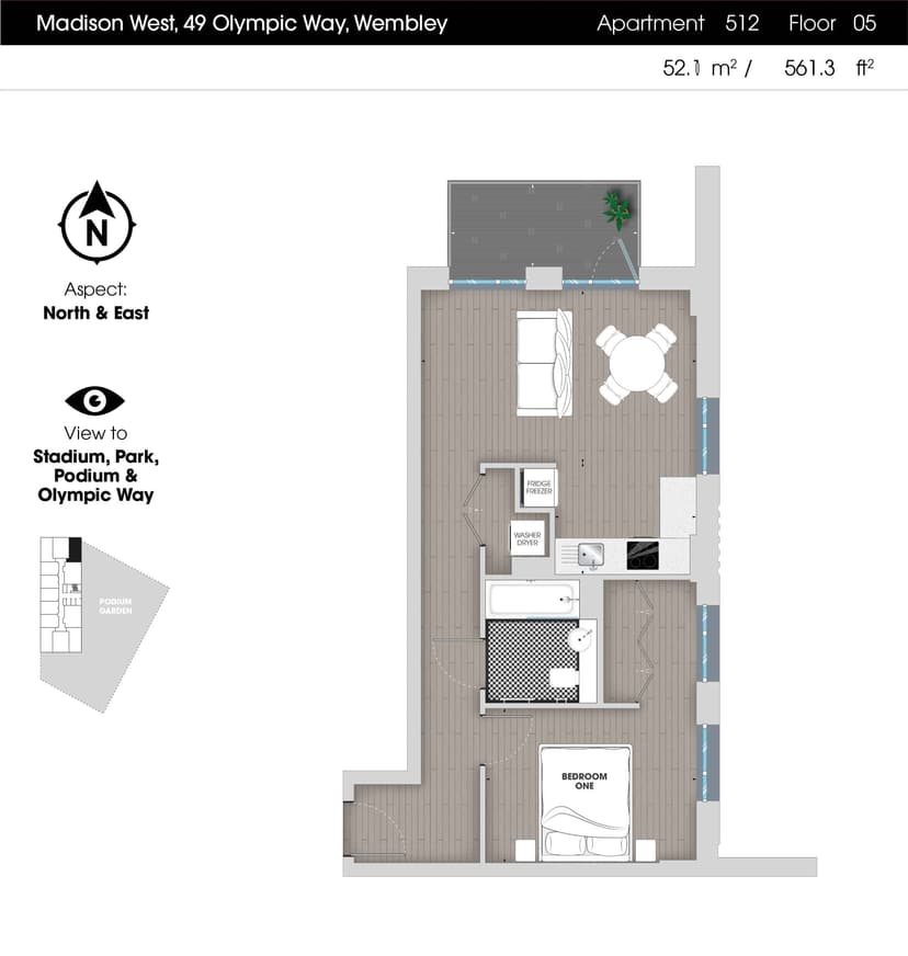 1 Bedroom Apartment - Image 98