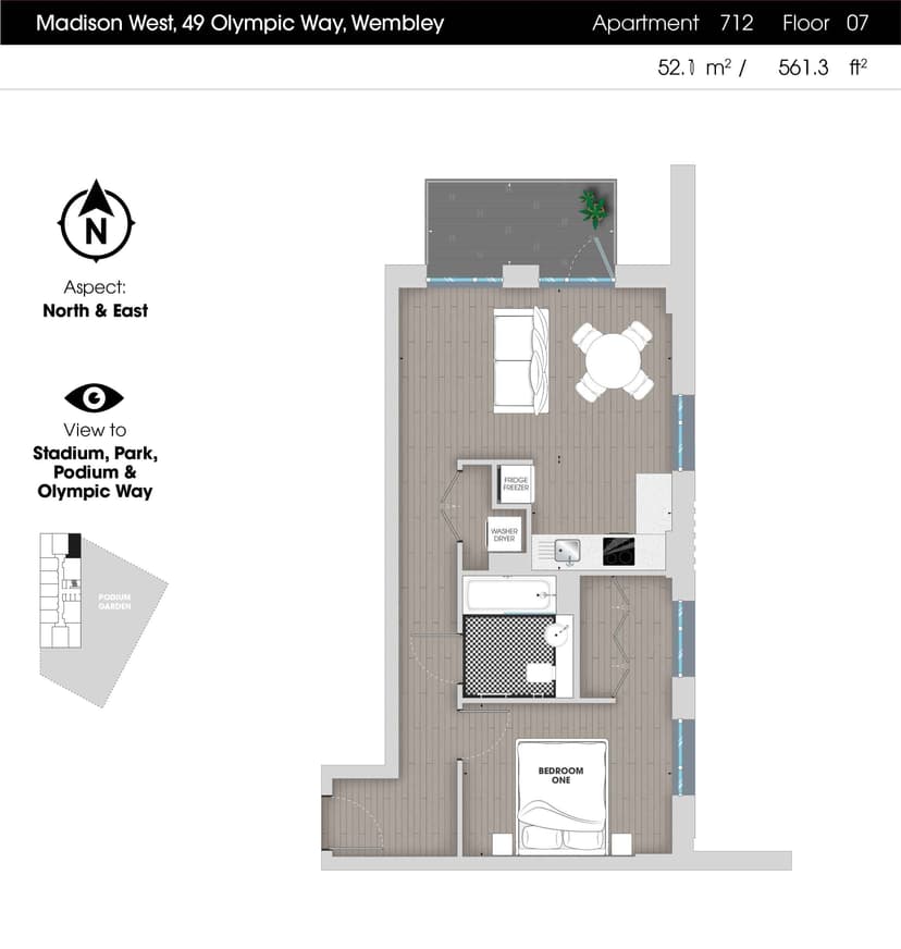 1 Bedroom Apartment - Image 112