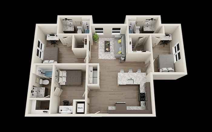 Private Room - C4 (3 Bed - 3 Bath) - Image 13