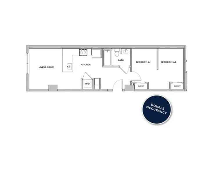 1 Bed 1 Bath (Shared Bathroom) - Image 3