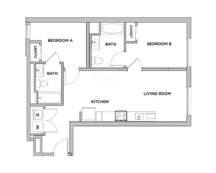 2 Bed 2 Bath (Private Bathroom) - Image 5