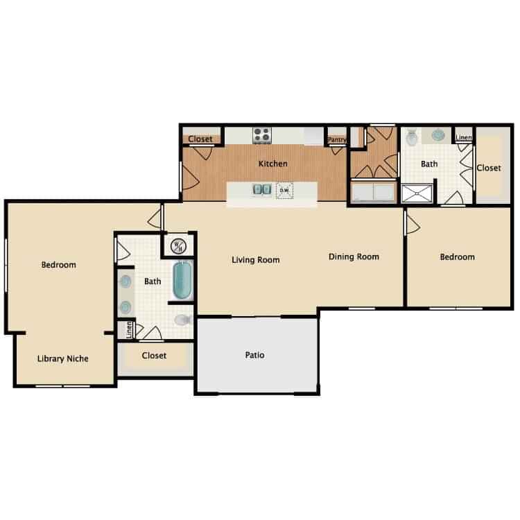 2 Bedroom 2 Bathroom Apartment - Image 3
