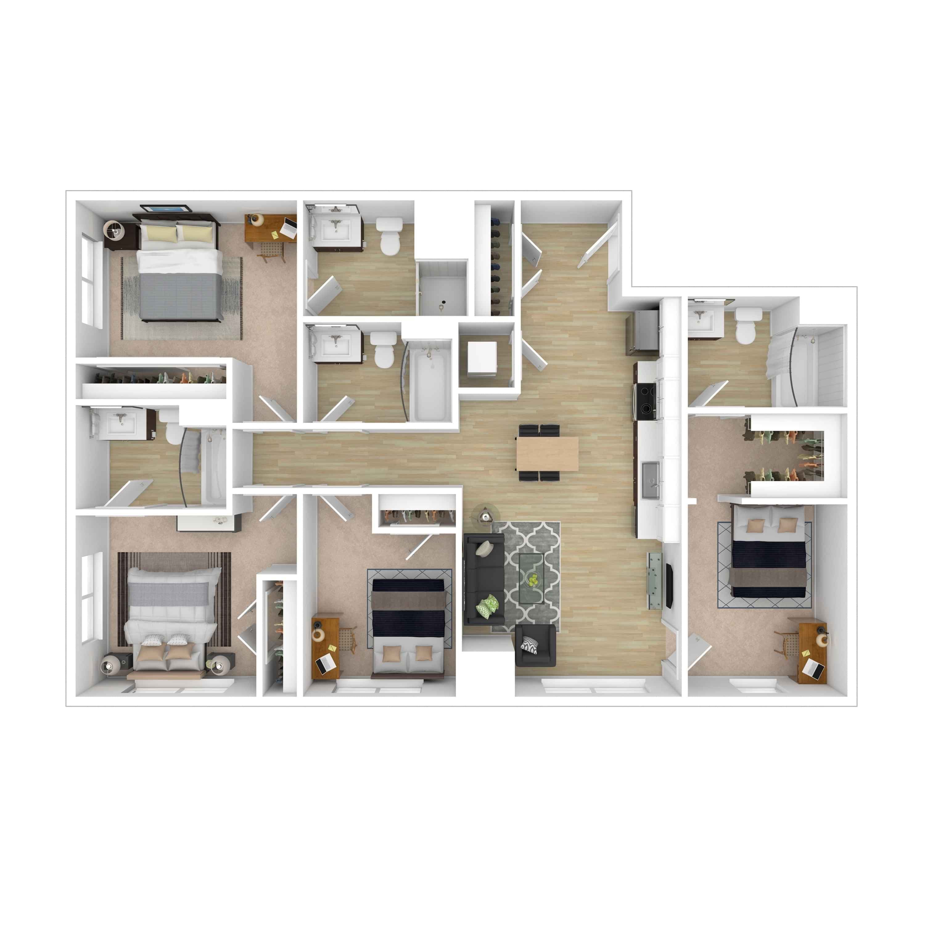 D1 - Private Room (4 bed 4 bath) - Image 3